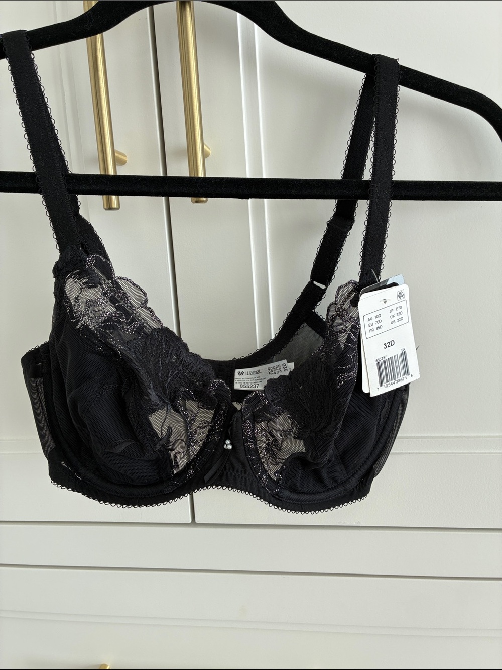 Wacoal Black Lace Underwire Bra - 32D